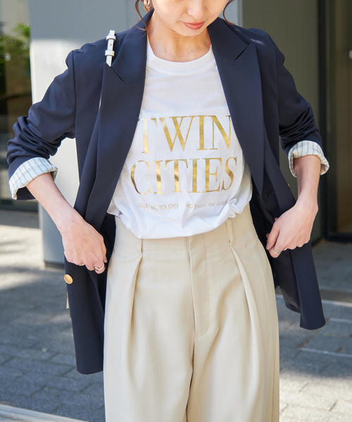 Spick & Span（スピックアンドスパン）の「箔ロゴプリントTシャツ（Tシャツ/カットソー・レディース・ゴールド/シルバー・FREE）」の10枚目の写真