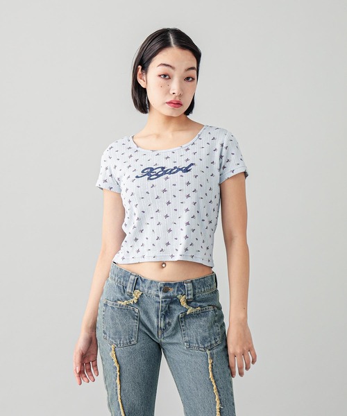 X-girl（エックスガール）の「HIBISCUS S/S BABY TOP（Tシャツ