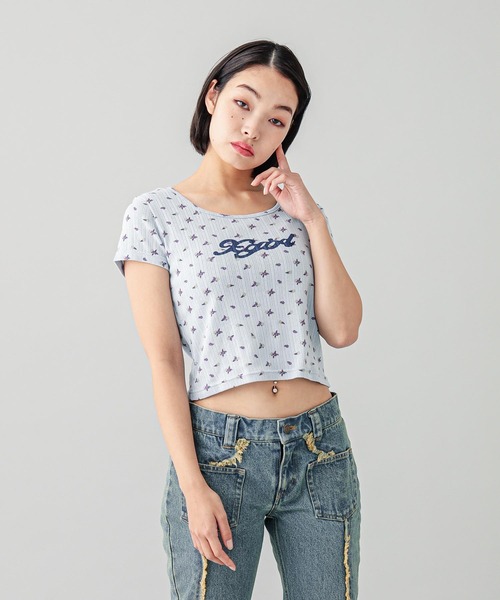 X-girl（エックスガール）の「HIBISCUS S/S BABY TOP（Tシャツ