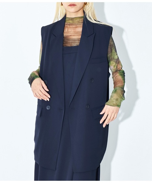 Settimissimo（セッティミッシモ）の「ダブルボタン テーラード ジレ ベスト（ベスト・レディース・ネイビー/グレー・M）」の2枚目の写真