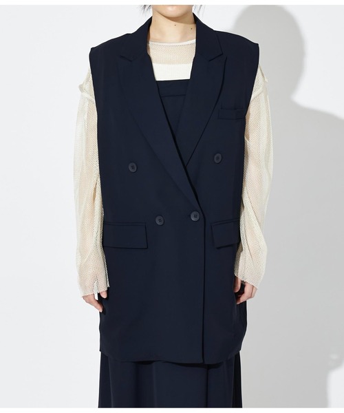Settimissimo（セッティミッシモ）の「ダブルボタン テーラード ジレ ベスト（ベスト・レディース・ネイビー/グレー・M）」の16枚目の写真