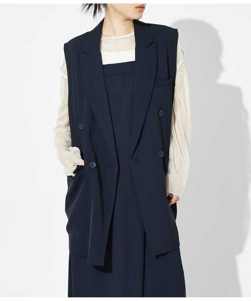 Settimissimo（セッティミッシモ）の「ダブルボタン テーラード ジレ ベスト（ベスト・レディース・ネイビー/グレー・M）」の15枚目の写真