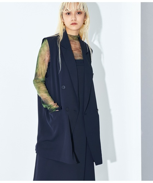 Settimissimo（セッティミッシモ）の「ダブルボタン テーラード ジレ ベスト（ベスト・レディース・ネイビー/グレー・M）」の11枚目の写真