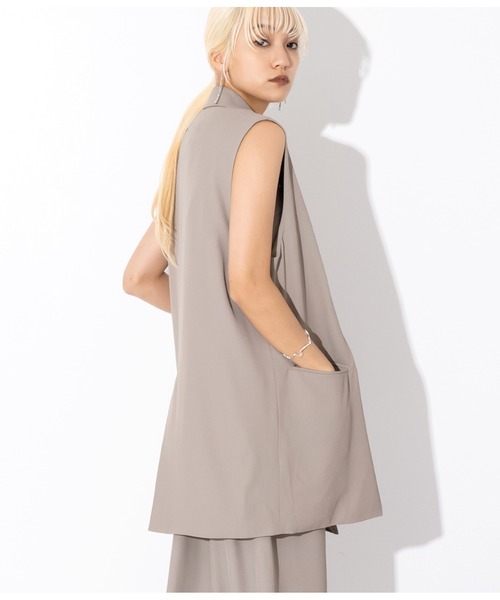 Settimissimo（セッティミッシモ）の「ダブルボタン テーラード ジレ ベスト（ベスト・レディース・ネイビー/グレー・M）」の6枚目の写真