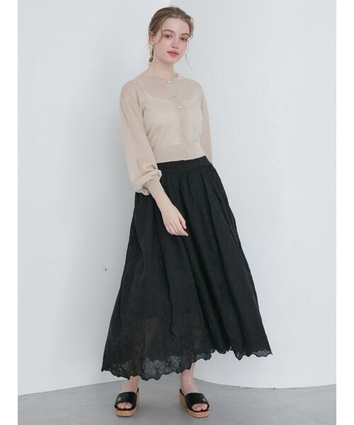 CALNAMUR（カルナムール）の「シアーラメビジューカーディガン（カーディガン/ボレロ・レディース・ブラック/ベージュ/ホワイト/ピンク・FREE）」の11枚目の写真