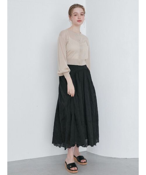 CALNAMUR（カルナムール）の「シアーラメビジューカーディガン（カーディガン/ボレロ・レディース・ブラック/ベージュ/ホワイト/ピンク・FREE）」の13枚目の写真