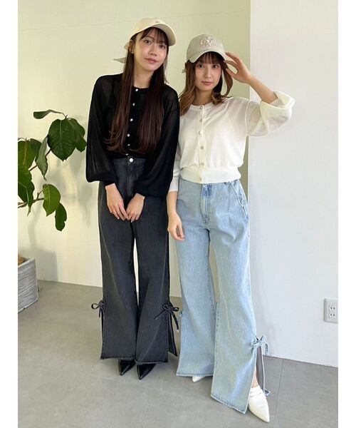 CALNAMUR（カルナムール）の「シアーラメビジューカーディガン（カーディガン/ボレロ・レディース・ブラック/ベージュ/ホワイト/ピンク・FREE）」の16枚目の写真