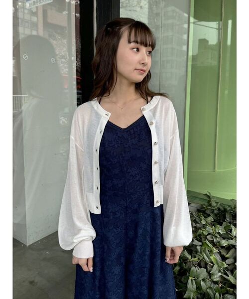 CALNAMUR（カルナムール）の「シアーラメビジューカーディガン（カーディガン/ボレロ・レディース・ブラック/ベージュ/ホワイト/ピンク・FREE）」の22枚目の写真