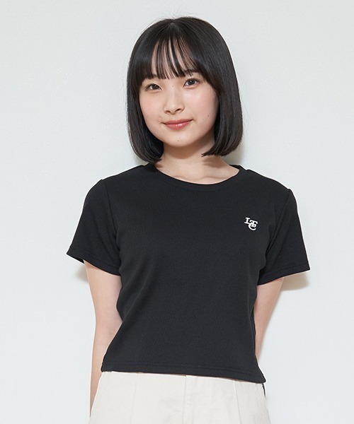 LOVETOXIC(ラブトキシック)の「【吸水速乾】クロップドテレコ半T(Tシャツ/カットソー・キッズ・ブラック/レッド/マルチ/オフホワイト/サックスブルー・S/M/L)」の3枚目の写真