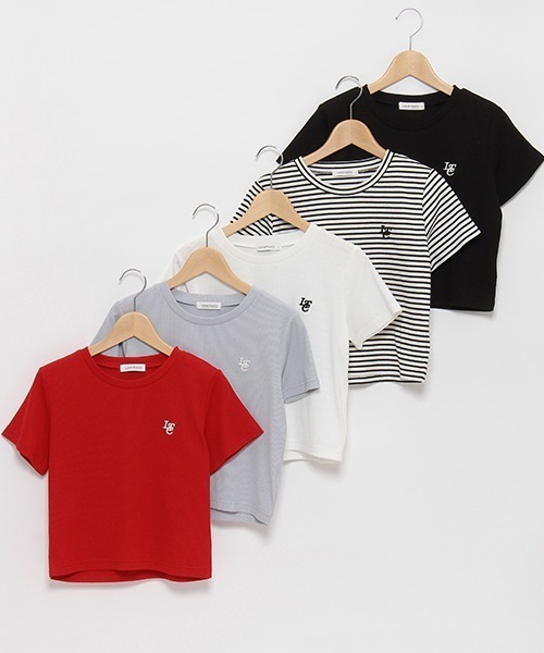 LOVETOXIC(ラブトキシック)の「【吸水速乾】クロップドテレコ半T(Tシャツ/カットソー・キッズ・ブラック/レッド/マルチ/オフホワイト/サックスブルー・S/M/L)」の6枚目の写真