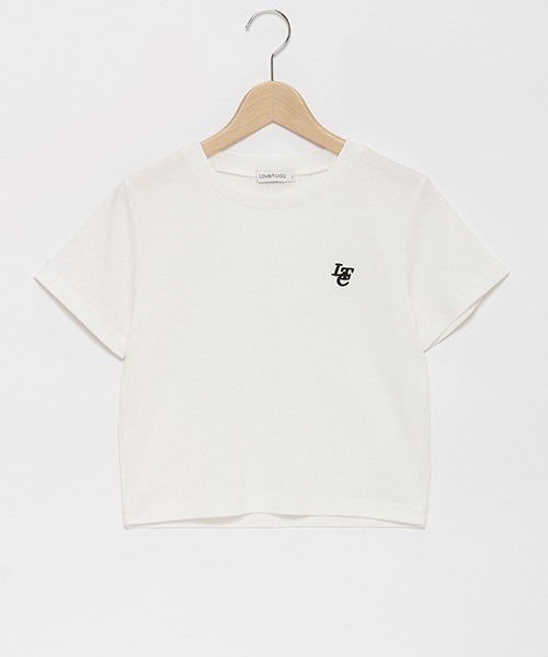 LOVETOXIC(ラブトキシック)の「【吸水速乾】クロップドテレコ半T(Tシャツ/カットソー・キッズ・ブラック/レッド/マルチ/オフホワイト/サックスブルー・S/M/L)」の7枚目の写真