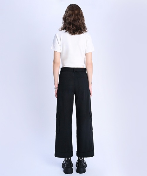 adree(アドリー)の「loose fit belt cotton cargo pants / ルーズフィットベルトコットンカーゴパンツ(カーゴパンツ・レディース・ブラック/ベージュ・SMALL/MEDIUM)」の22枚目の写真