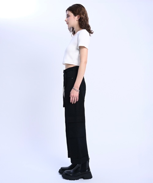 adree(アドリー)の「loose fit belt cotton cargo pants / ルーズフィットベルトコットンカーゴパンツ(カーゴパンツ・レディース・ブラック/ベージュ・SMALL/MEDIUM)」の21枚目の写真
