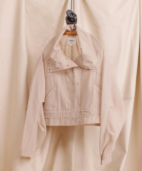 schott（ショット）の「ShottｘRUMBLE RED (ショットｘランブルレッド) CHIFFON TRACK JACKET（ナイロンジャケット・レディース・チャコールグレー/ベージュ・F）」の12枚目の写真