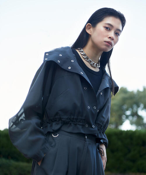 schott（ショット）の「ShottｘRUMBLE RED (ショットｘランブルレッド) CHIFFON TRACK JACKET（ナイロンジャケット・レディース・チャコールグレー/ベージュ・F）」の16枚目の写真