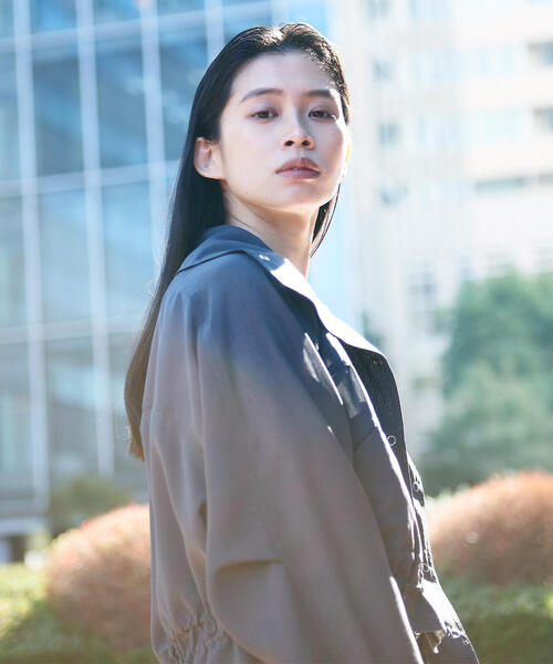 schott（ショット）の「ShottｘRUMBLE RED (ショットｘランブルレッド) CHIFFON TRACK JACKET（ナイロンジャケット・レディース・チャコールグレー/ベージュ・F）」の17枚目の写真