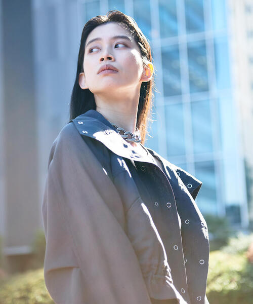 schott（ショット）の「ShottｘRUMBLE RED (ショットｘランブルレッド) CHIFFON TRACK JACKET（ナイロンジャケット・レディース・チャコールグレー/ベージュ・F）」の18枚目の写真