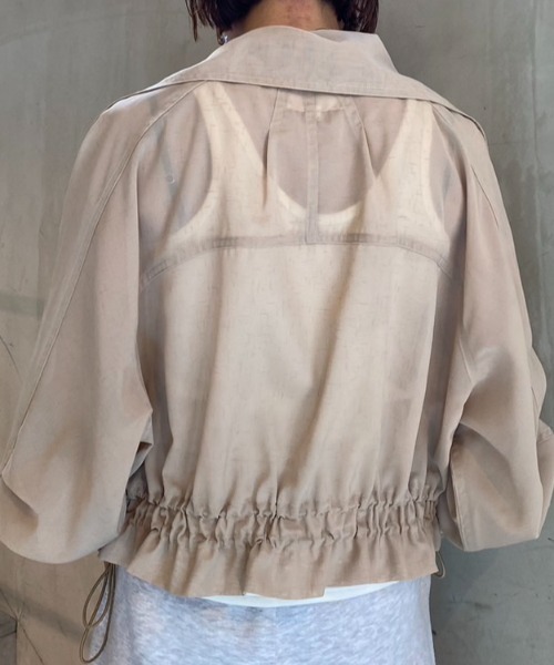 schott（ショット）の「ShottｘRUMBLE RED (ショットｘランブルレッド) CHIFFON TRACK JACKET（ナイロンジャケット・レディース・チャコールグレー/ベージュ・F）」の8枚目の写真