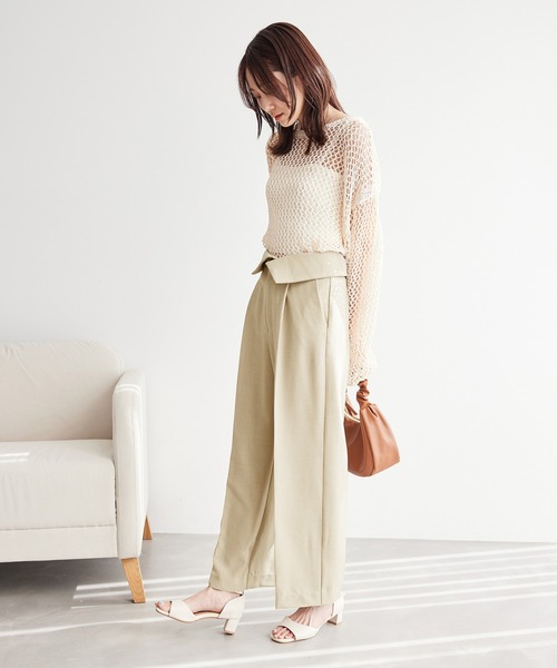 ROPE' PICNIC（ロペピクニック）の「【ご好評につき新色追加決定！】リネン混シャンブレーパンツ/セットアップ対応・UVケア（その他パンツ・レディース・ベージュ/グレー/ライトグレー/ベージュ系その他・40/38/36）」の21枚目の写真