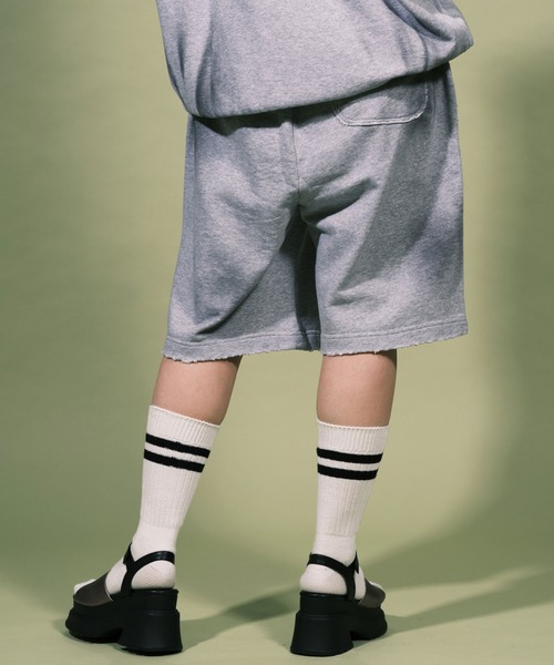 RePRODUCTION LABEL（リプロダクションレーベル）の「【ユニセックス】【RePRODUCTION LABEL / リプロダクションレーベル】ヴィンテージライク スウェットショーツ（スウェットパンツ・レディース・グレー/ブラック・FREE）」の5枚目の写真