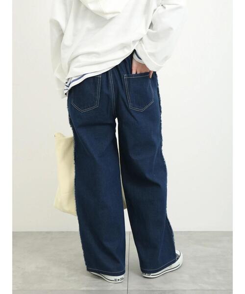 Samansa Mos2 blue（サマンサモスモスブルー）の「◎サイドフリンジデニムパンツ（デニムパンツ・レディース・ブルー/チャコールグレー/ネイビー・F）」の16枚目の写真