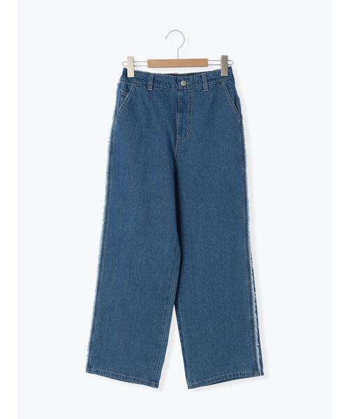 Samansa Mos2 blue（サマンサモスモスブルー）の「◎サイドフリンジデニムパンツ（デニムパンツ・レディース・ブルー/チャコールグレー/ネイビー・F）」の6枚目の写真