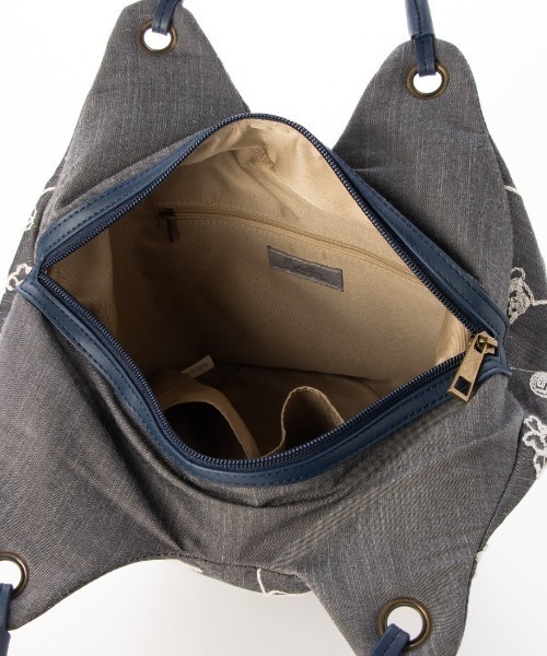 cache cache(カシュ カシュ)の「カシュカシュ cachecache / バケツ刺繍トートバッグ(トートバッグ・レディース・ネイビー/キャメル/ブラック/ライトブルー・FREE)」の22枚目の写真