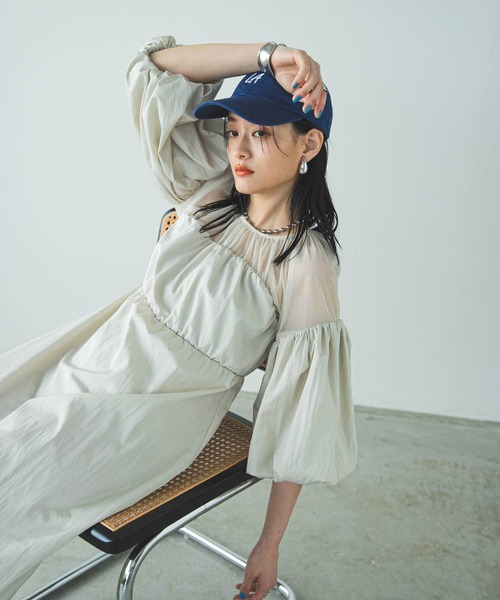 bohmal（ボマール）の「タフタ×チュールドッキングワンピース（ワンピース・レディース・ブラック/アイボリー・MEDIUM）」の11枚目の写真