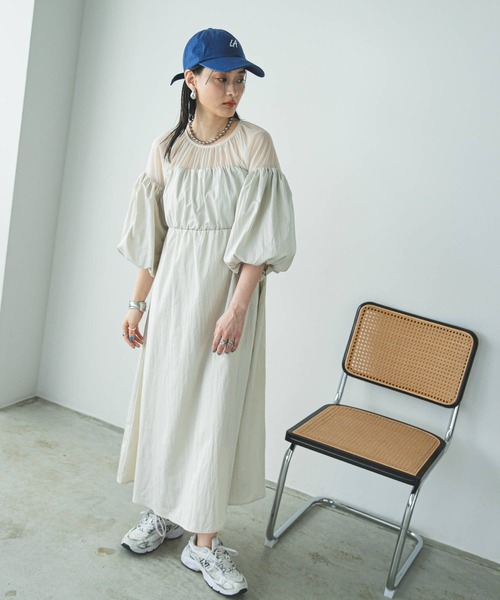 bohmal（ボマール）の「タフタ×チュールドッキングワンピース（ワンピース・レディース・ブラック/アイボリー・MEDIUM）」の13枚目の写真