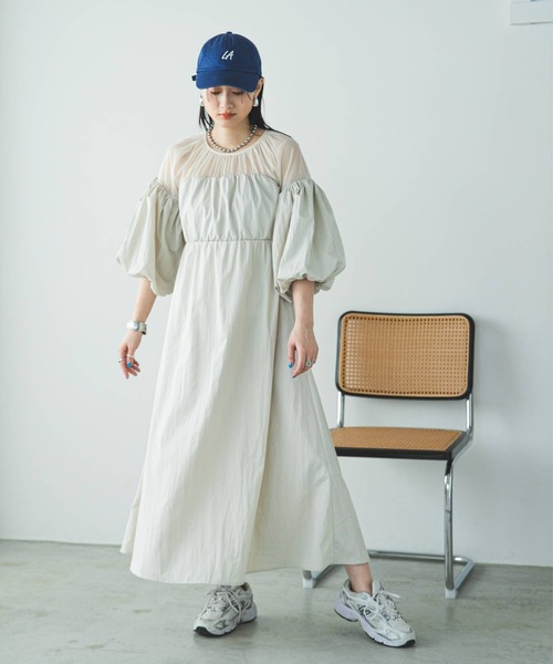 bohmal（ボマール）の「タフタ×チュールドッキングワンピース（ワンピース・レディース・ブラック/アイボリー・MEDIUM）」の15枚目の写真