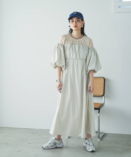 bohmal（ボマール）の「タフタ×チュールドッキングワンピース（ワンピース・レディース・ブラック/アイボリー・MEDIUM）」の16枚目の写真