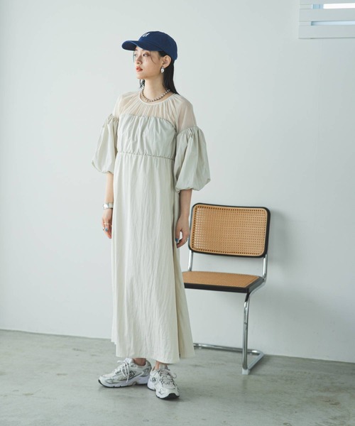 bohmal（ボマール）の「タフタ×チュールドッキングワンピース（ワンピース・レディース・ブラック/アイボリー・MEDIUM）」の17枚目の写真