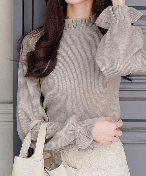 セール】【mily bilet】上品さ漂う大人フェミニン。衿フリル