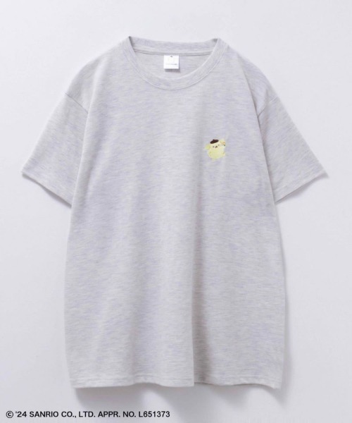 sanrio(サンリオ)の「Sanrio characters サンリオキャラクターワンポイント刺繍Tシャツ(Tシャツ/カットソー・レディース・クリーム/ライトグレー/パープル/オートミール・フリー)」の3枚目の写真