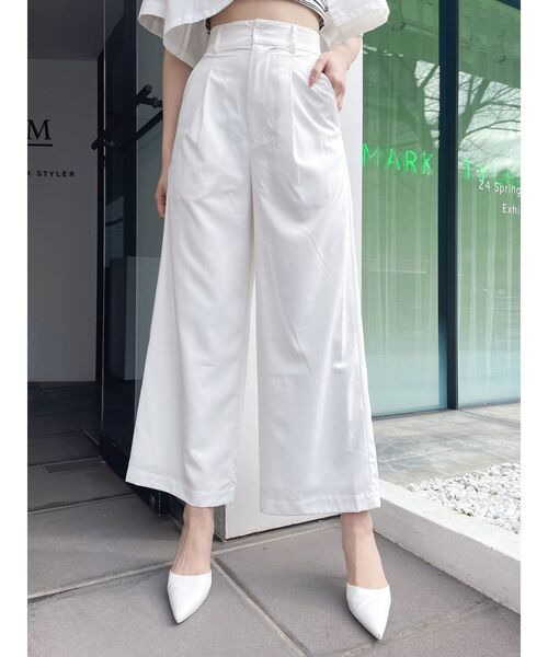【セール】ハイウエストタックワイドスラックスパンツ（スラックス）｜GYDA（ジェイダ）