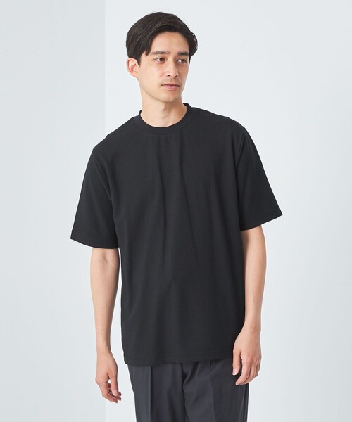 gim（ジム）の「＜gim＞24s リンクス チェック クルーネック Tシャツ -吸水速乾-（Tシャツ/カットソー・メンズ・ブラック/ベージュ/ホワイト・L/S/M）」の3枚目の写真