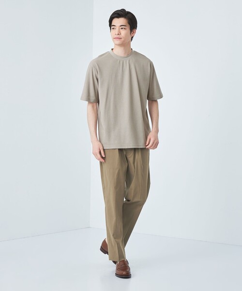 gim（ジム）の「＜gim＞24s リンクス チェック クルーネック Tシャツ -吸水速乾-（Tシャツ/カットソー・メンズ・ブラック/ベージュ/ホワイト・L/S/M）」の6枚目の写真