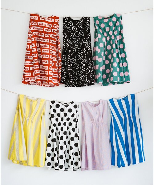 p.premier（ピードットプルミエ）の「イロチ買いしたい総柄フレアワンピース（ワンピース・キッズ・ブラック/レッド/オフホワイト/イエロー/ラベンダー/グリーン/ブルー・120/80/130/140/90/100/110）」の8枚目の写真