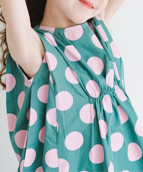 p.premier（ピードットプルミエ）の「イロチ買いしたい総柄フレアワンピース（ワンピース・キッズ・ブラック/レッド/オフホワイト/イエロー/ラベンダー/グリーン/ブルー・120/80/130/140/90/100/110）」の21枚目の写真