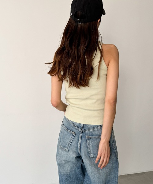 CANAL JEAN（キャナルジーン）の「El mar　リブストレッチアメスリタンク（タンクトップ・レディース・ブラック/ライトカーキ/ホワイト/グレー・ONE SIZE）」の7枚目の写真