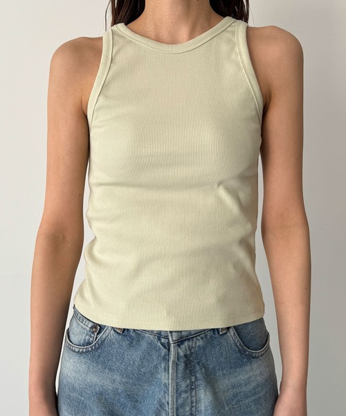 CANAL JEAN（キャナルジーン）の「El mar　リブストレッチアメスリタンク（タンクトップ・レディース・ブラック/ライトカーキ/ホワイト/グレー・ONE SIZE）」の12枚目の写真
