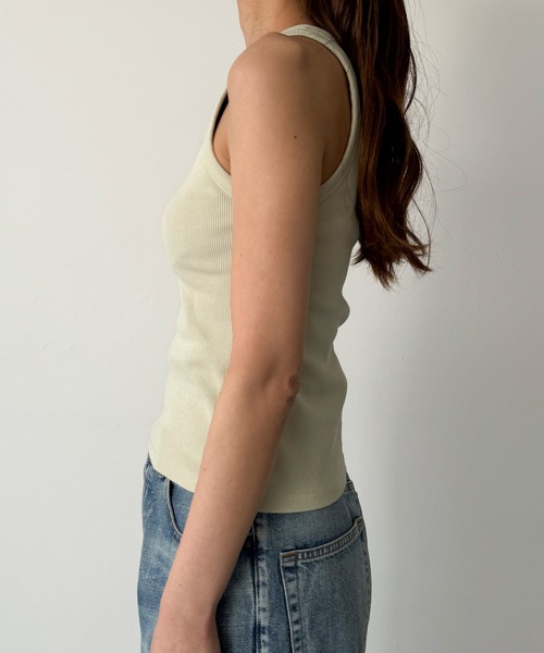 CANAL JEAN（キャナルジーン）の「El mar　リブストレッチアメスリタンク（タンクトップ・レディース・ブラック/ライトカーキ/ホワイト/グレー・ONE SIZE）」の13枚目の写真