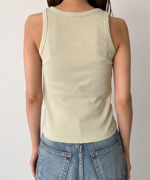 CANAL JEAN（キャナルジーン）の「El mar　リブストレッチアメスリタンク（タンクトップ・レディース・ブラック/ライトカーキ/ホワイト/グレー・ONE SIZE）」の14枚目の写真