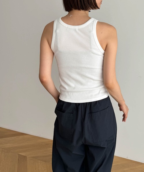 CANAL JEAN（キャナルジーン）の「El mar　リブストレッチアメスリタンク（タンクトップ・レディース・ブラック/ライトカーキ/ホワイト/グレー・ONE SIZE）」の19枚目の写真