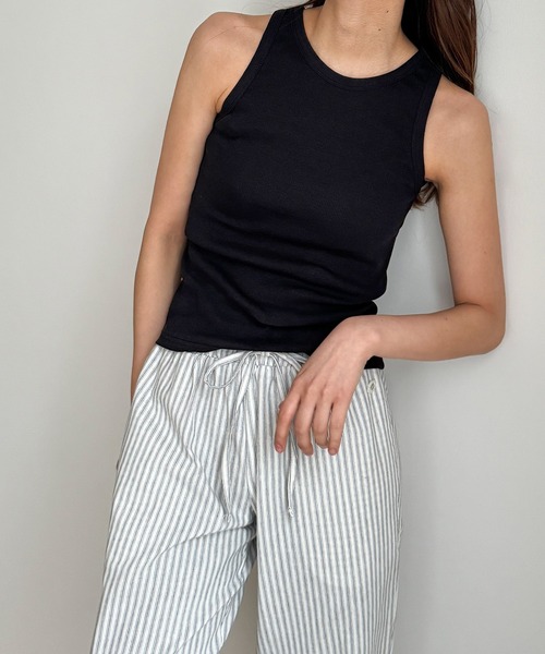 CANAL JEAN（キャナルジーン）の「El mar　リブストレッチアメスリタンク（タンクトップ・レディース・ブラック/ライトカーキ/ホワイト/グレー・ONE SIZE）」の21枚目の写真