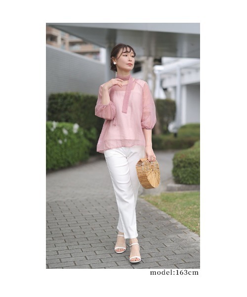 Sawa a la mode(サワアラモード)の「シアーシャツブラウス(シャツ/ブラウス・レディース・ピンク・FREE)」の19枚目の写真