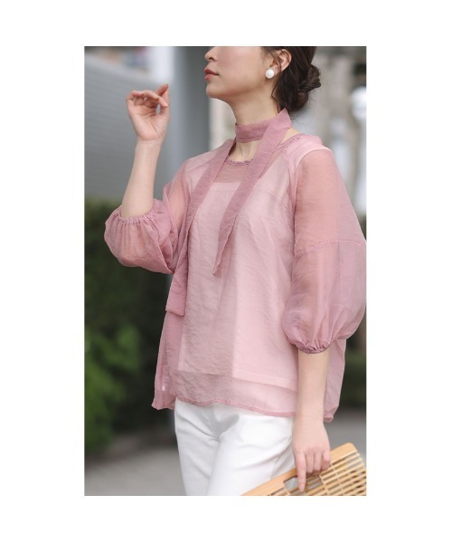 Sawa a la mode(サワアラモード)の「シアーシャツブラウス(シャツ/ブラウス・レディース・ピンク・FREE)」の20枚目の写真
