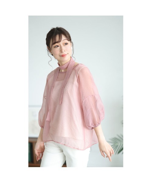 Sawa a la mode(サワアラモード)の「シアーシャツブラウス(シャツ/ブラウス・レディース・ピンク・FREE)」の13枚目の写真