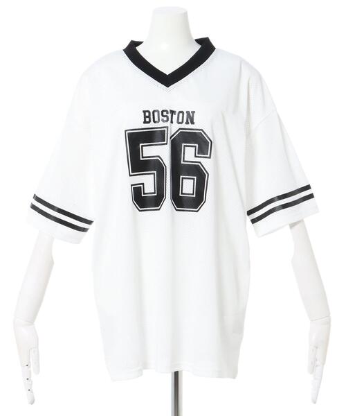 INGNI（イング）の「ナンバリングメッシュチュニック（Tシャツ/カットソー・レディース・ネイビー/ブラック/オフホワイト・M）」の4枚目の写真