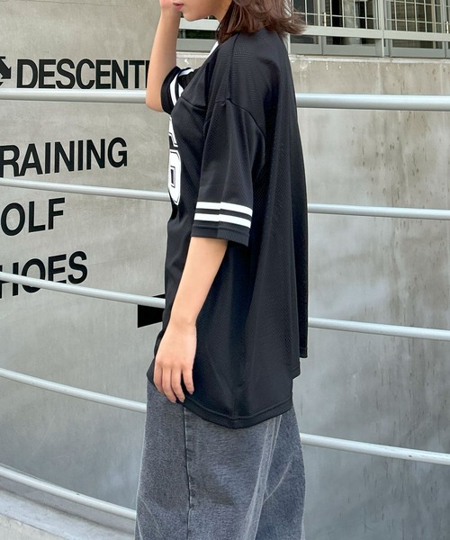 INGNI（イング）の「ナンバリングメッシュチュニック（Tシャツ/カットソー・レディース・ネイビー/ブラック/オフホワイト・M）」の12枚目の写真